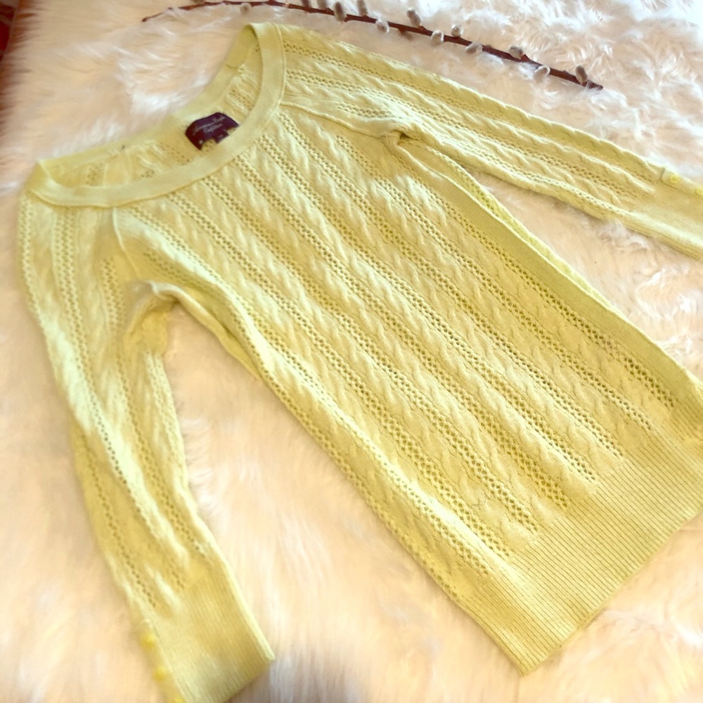 American Eagle Knit Crew Neck Half Sleeve Sweater